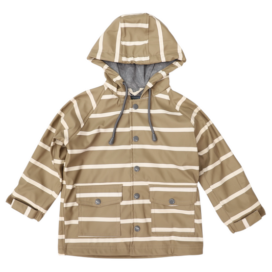 Striped Colour Change Raincoat - Chestnut