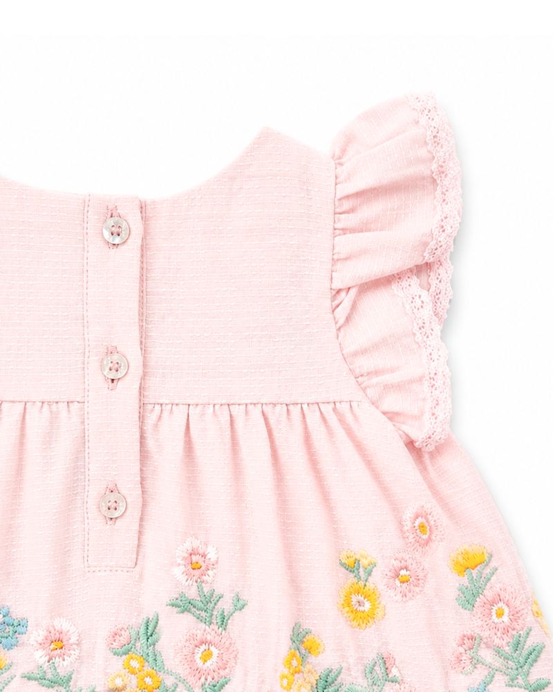 Pia Emb. Overlay Bodysuit - Petal Pink