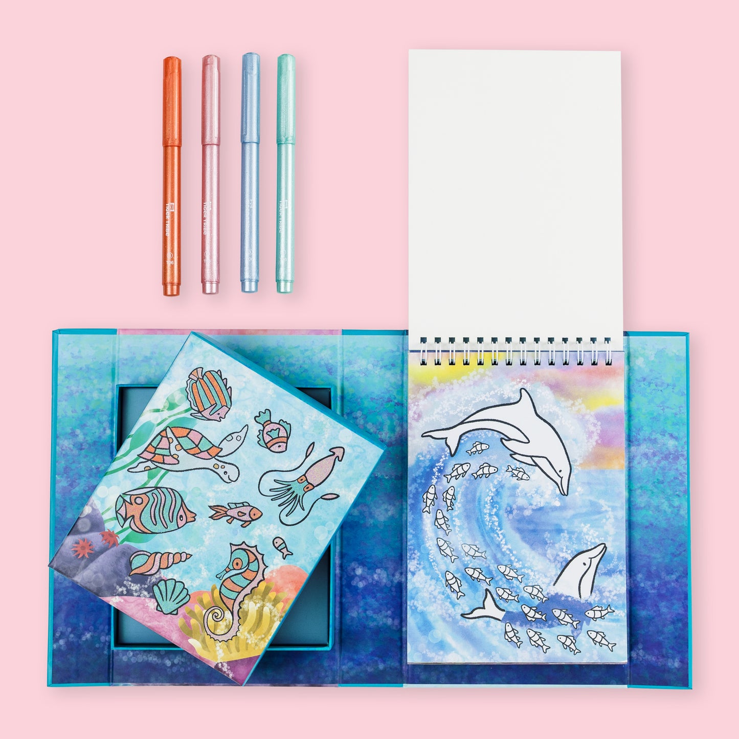 Shimmering Coulouring Set - Sea Life