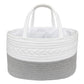 Cotton Rope Nappy Caddy - Grey/White