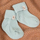 Cotton Ribbed Baby Socks 0-6M - Sage