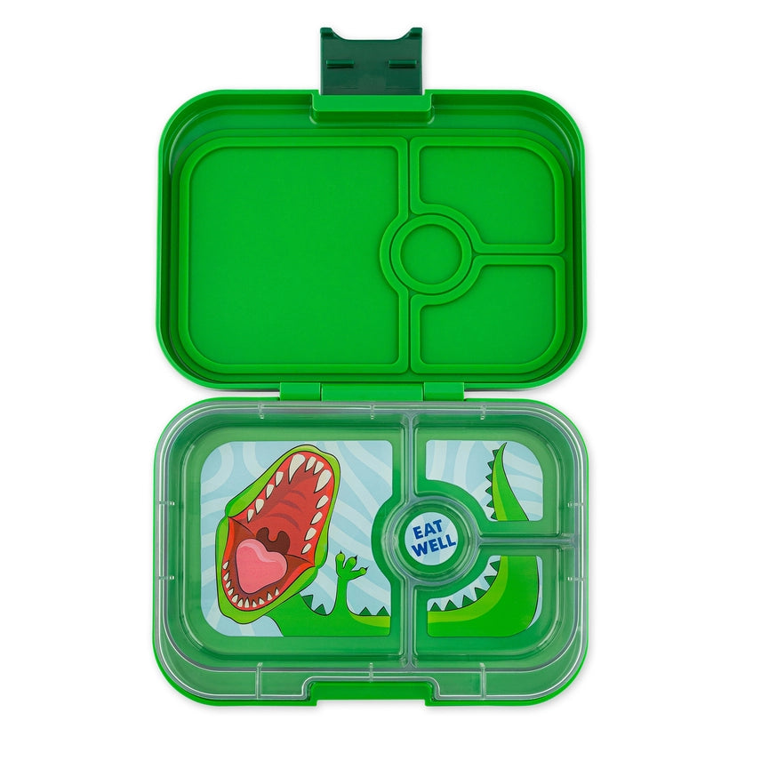 Yumbox Panino 4 Compartment Bento Box - Green - Dino