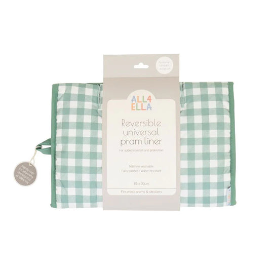 Pram Liner - Gingham Sage