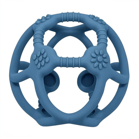 Silicone Teething Ball - Steel Blue