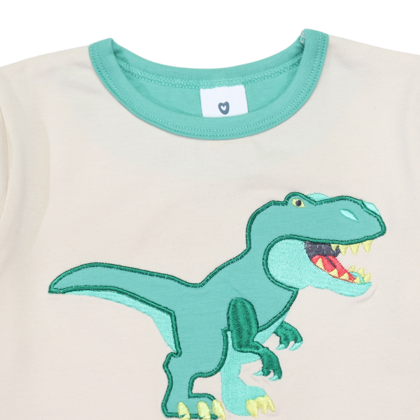 T-Rex Applique Tee - Beige