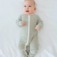 Organic Cotton Growsuit - Forest Green Stripes