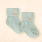 Cotton Ribbed Baby Socks 0-6M - Sage
