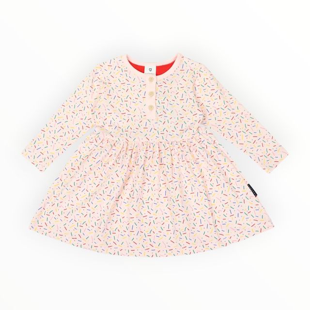 Sprinkles Cotton Dress - Pink