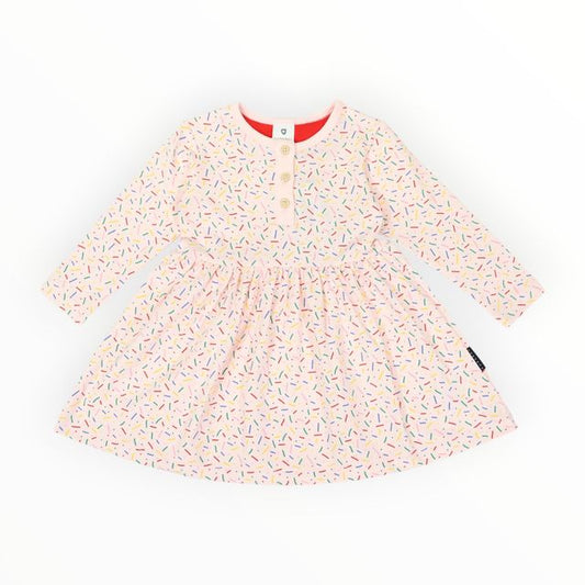 Sprinkles Cotton Dress - Pink
