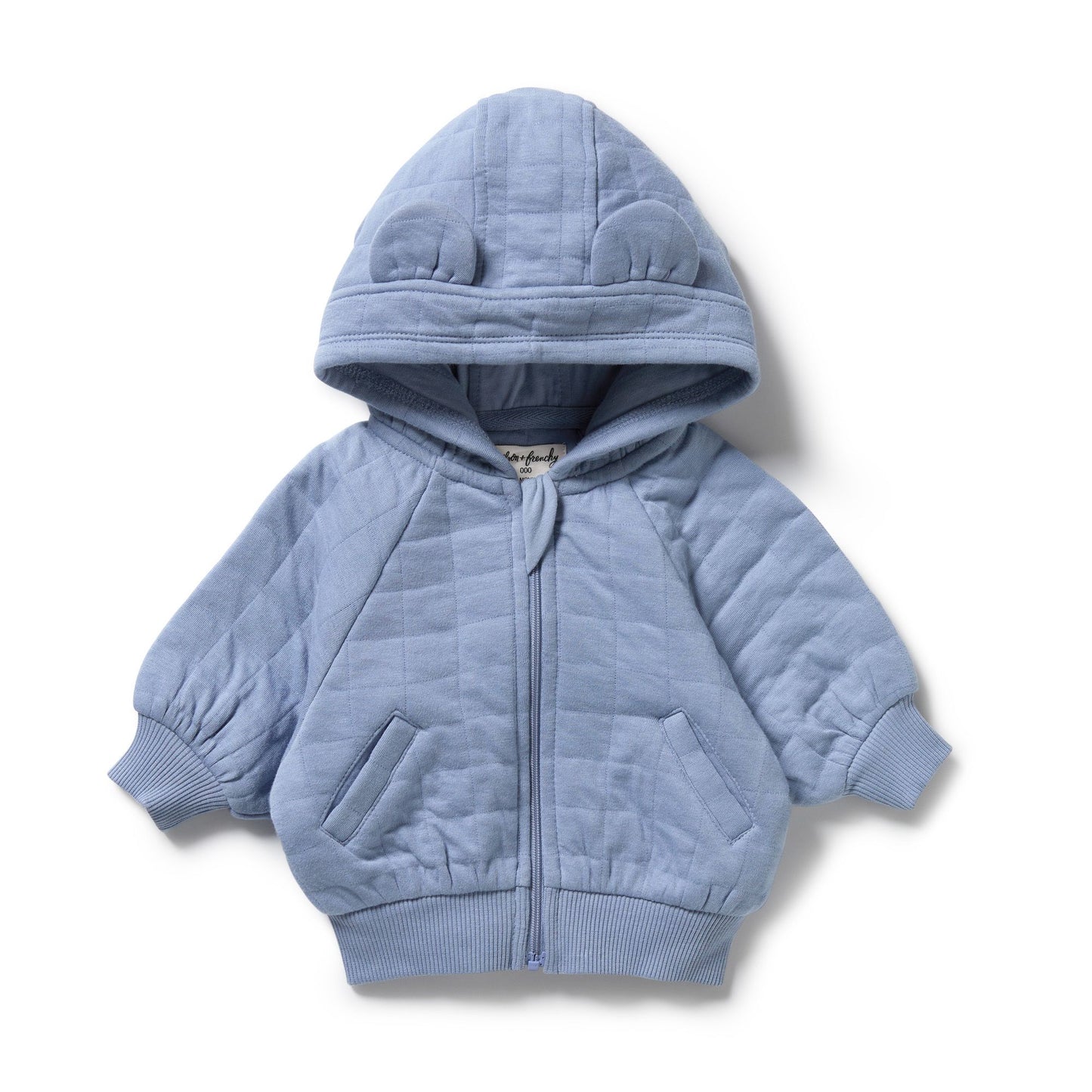 Organic Quilted Jacket - Sky Blue