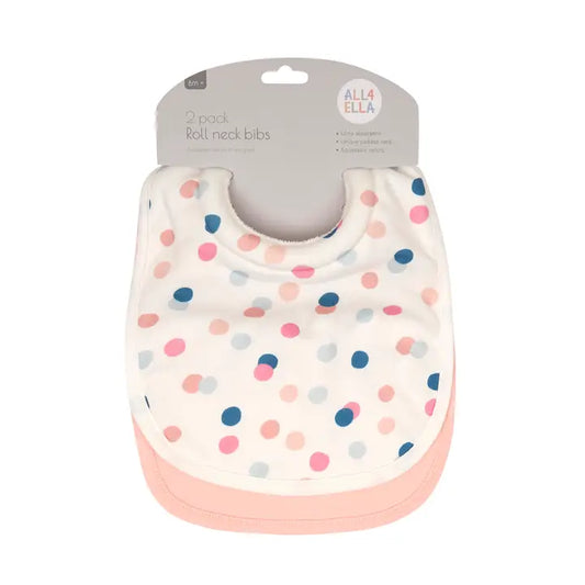 Roll Neck Bib 2pk - Confetti