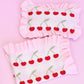 Dolls Frilled Gingham Cherry Blanket + Pillow Set