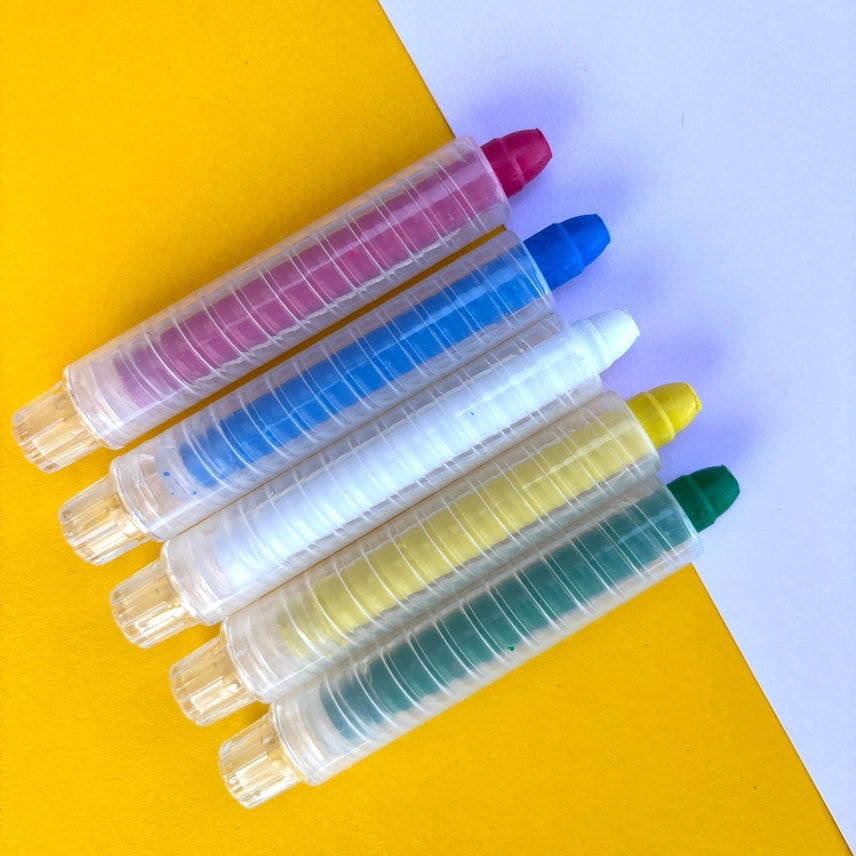 Dustless Chalk Crayons 12 Pack | Non-Toxic Twist-Up Crayons For Kids