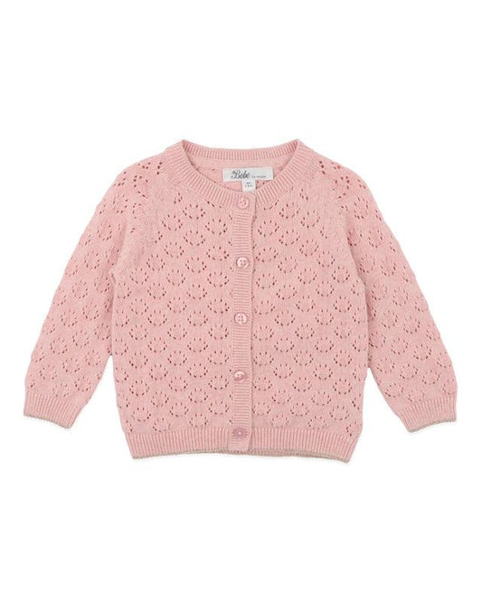 Billie Girls Cardigan - Dusky Pink