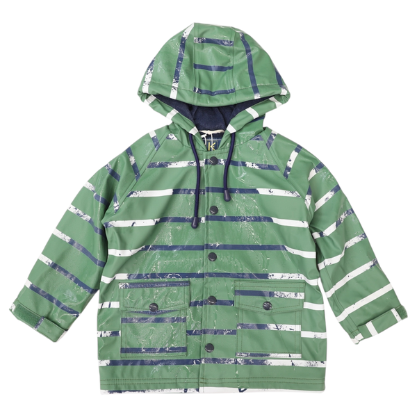 Striped Colour Change Raincoat - Green
