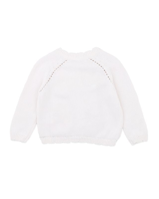 Fern Hand Emb.  Cardigan - Cloud