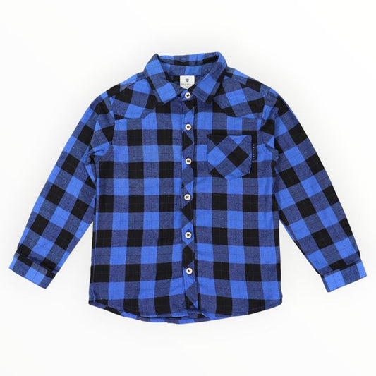 Cotton Flannel Shirt - Blue