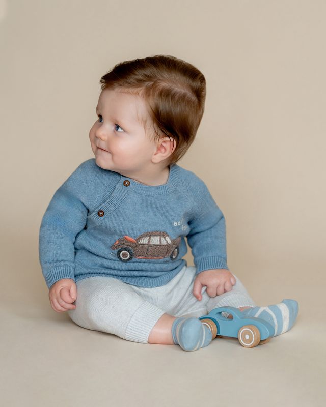 Car Knitted Jumper - Blue Sky