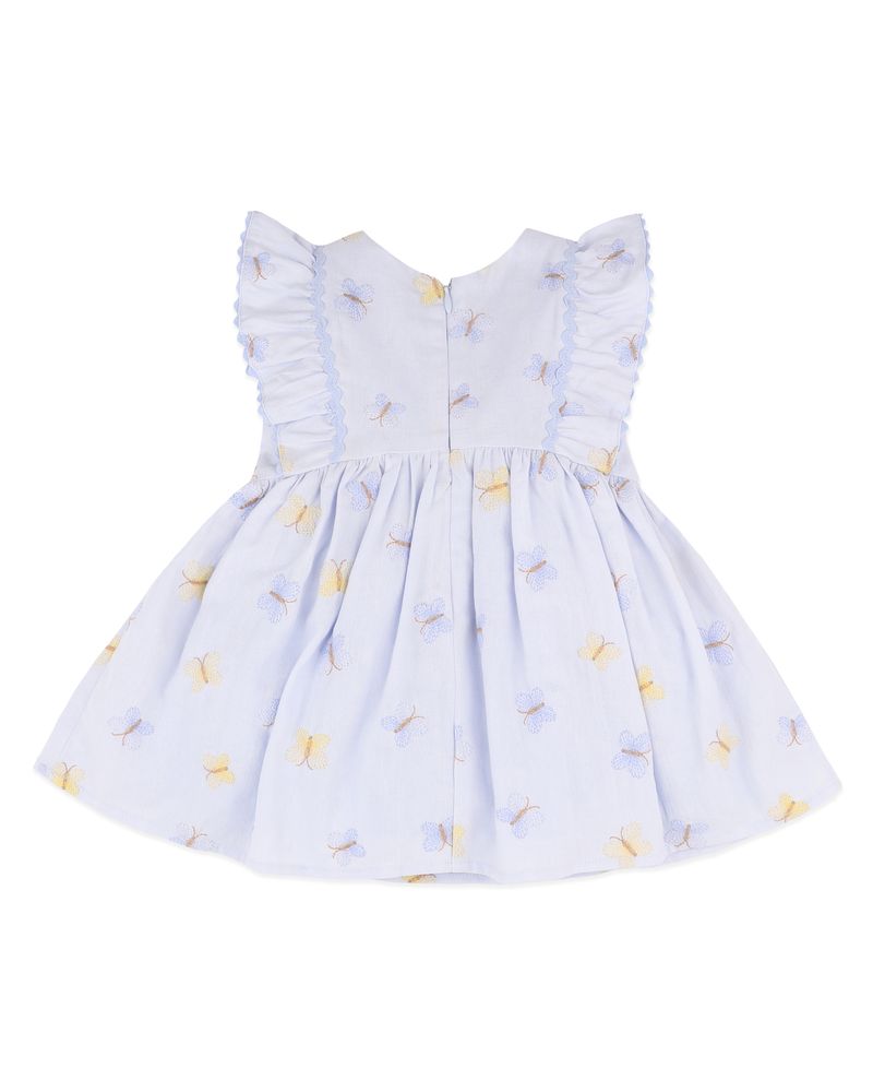Libby Emb. Butterfly Dress - Pale Blue