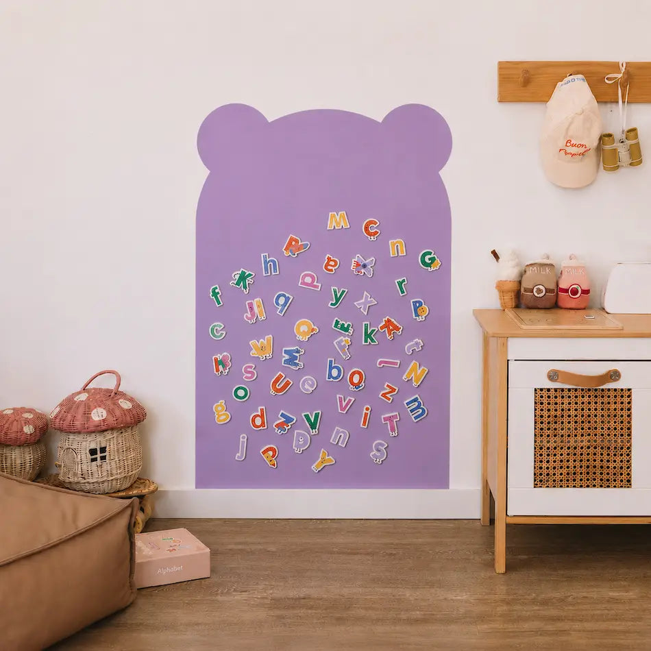 Magnetic Playwall™ | Magnetic Wall Decal for Kids & Playrooms - Purple Bear
