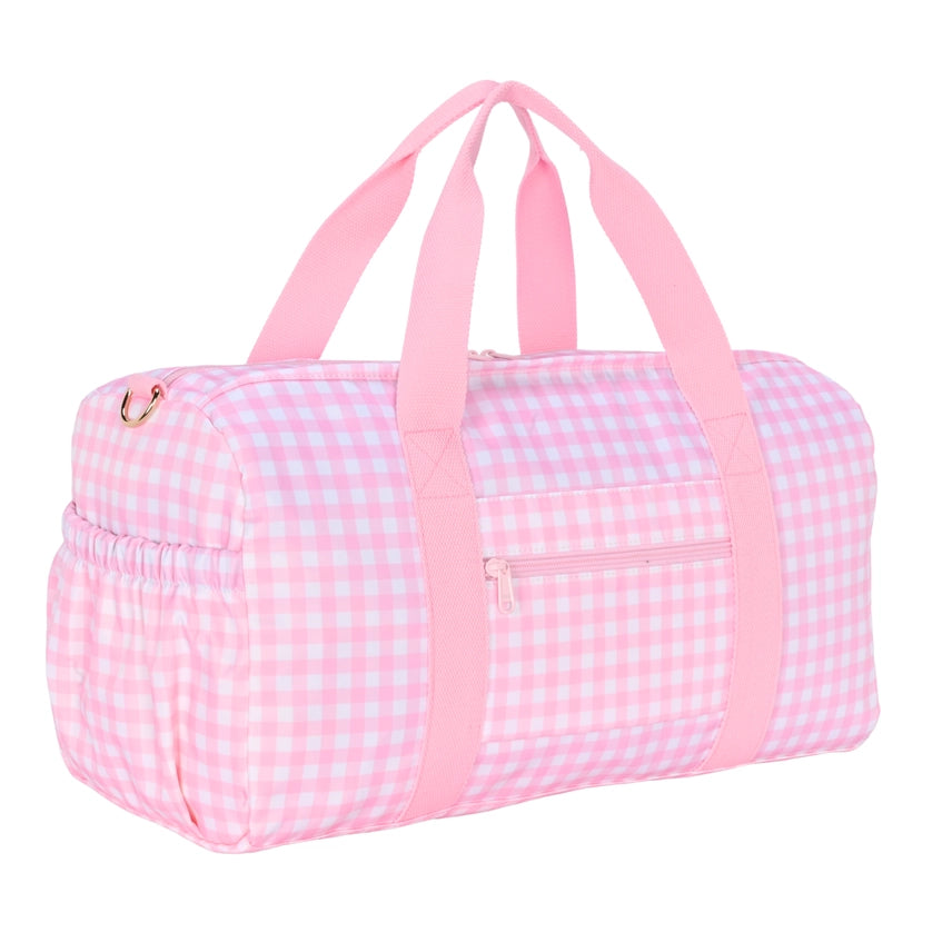 Weekend/Sport Duffle Bag - Pink Gingham