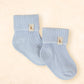 Cotton Ribbed Baby Socks 0-6M - Blue