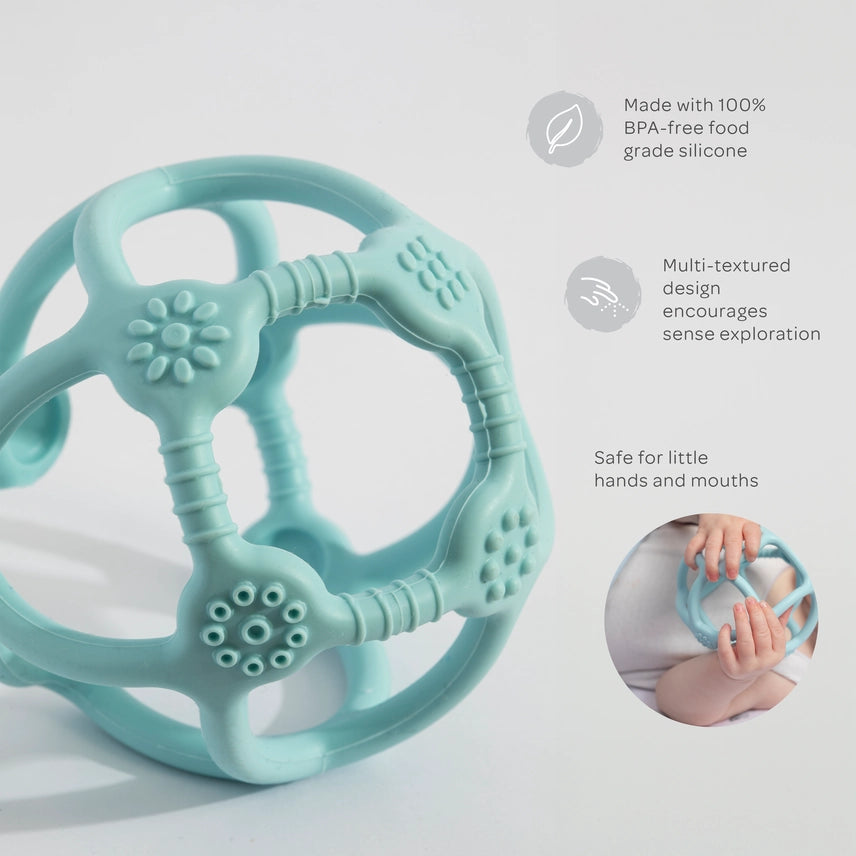 Playground Silicone Teething Ball - Light Blue