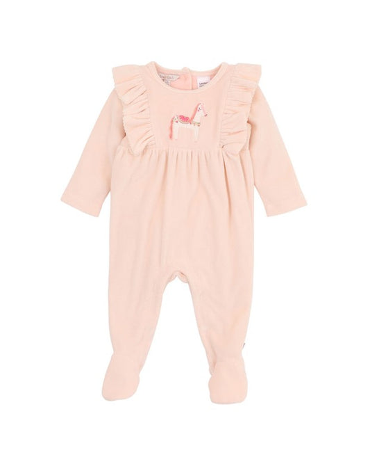 Wild Horses L/S Velour Onesie