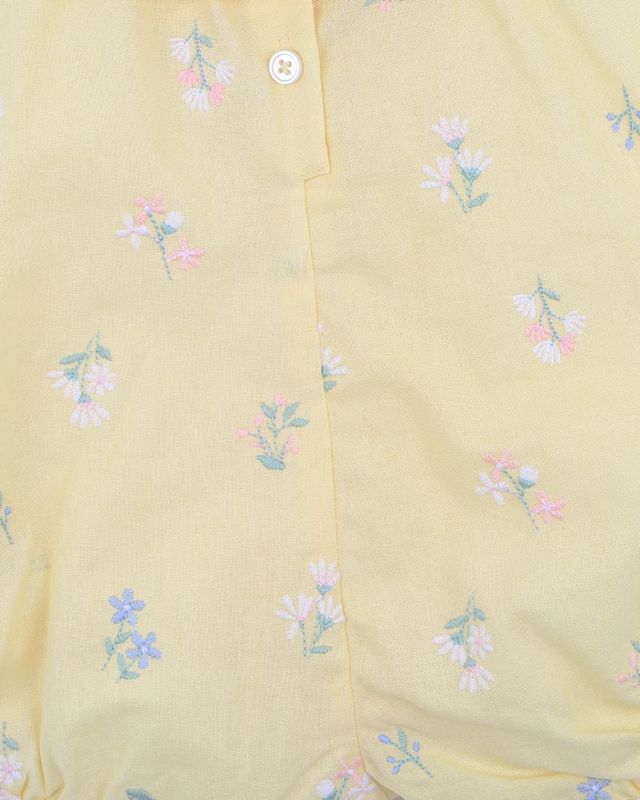 Bonnie Embroidered Romper - Yellow