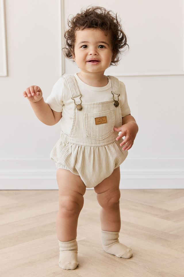 Pax Playsuit - Sandy Brown/Cloud Stripe