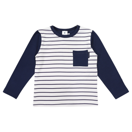 Pocket Tee - Navy Stripe