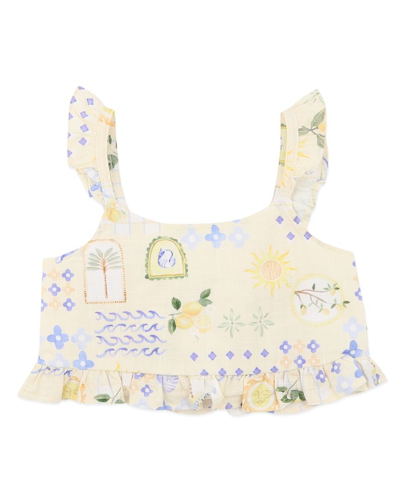 Piccolina Shirred Frill Top - Piccolina Print