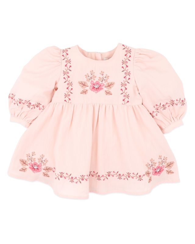 Embroidered Dress - Pink Blush
