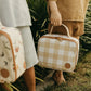Mini Insulated Lunch Bag - Beige Gingham