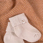 Cotton Ribbed Baby Socks 0-6M - Oat