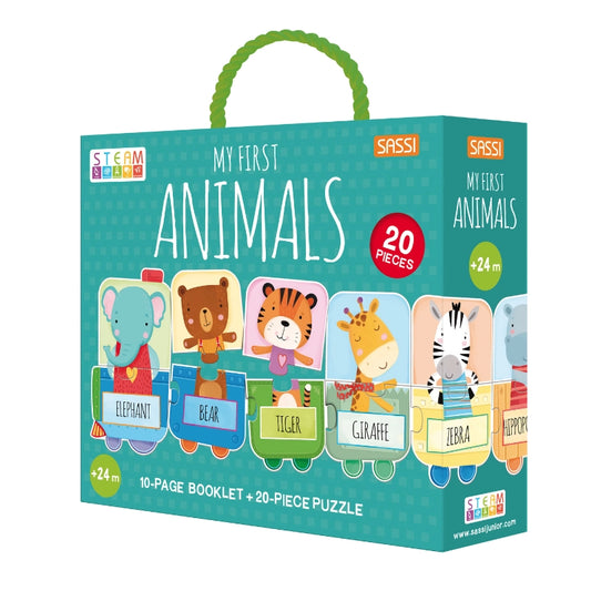 My First Animals Steam Puzzle & Book Set