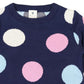 Polkadot Knitted Dress - Navy