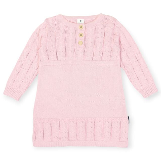 Cable Knit Dress - Pink
