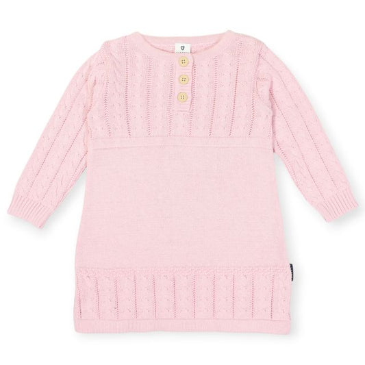 Cable Knit Dress - Pink