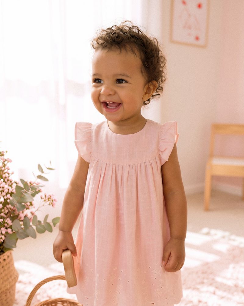 Chelsea Broderie Hem - Pink