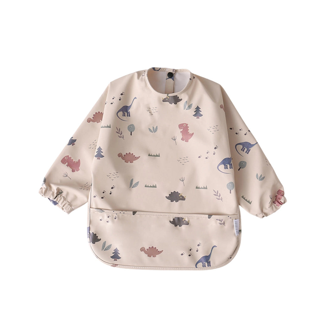Smock Bib -Beige Dino
