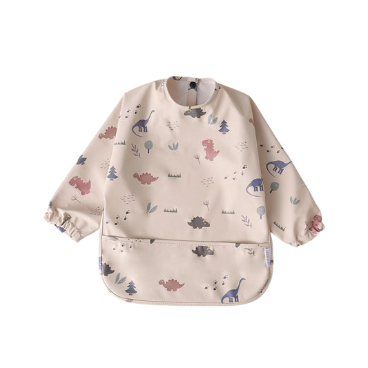 Smock Bib -Beige Dino