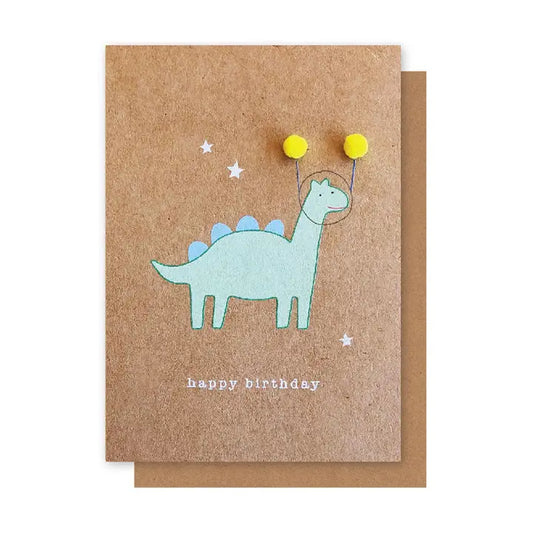 Dinosaur Pom Pom Card
