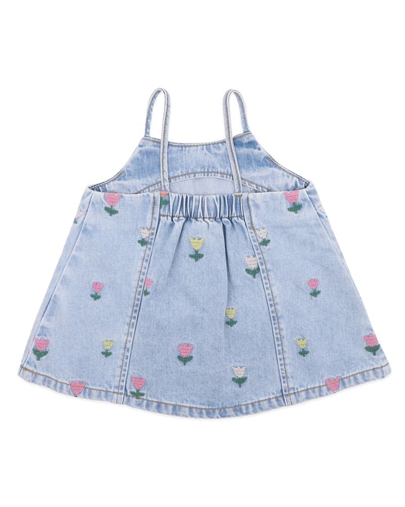 Sundae Denim Tulip Dress - Light Indigo