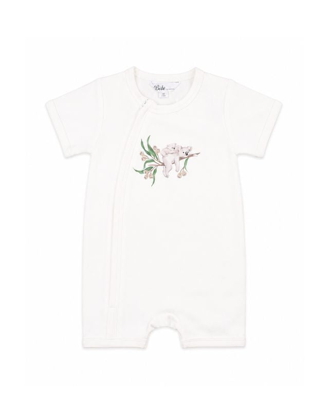 Taylor S/S Zip Romper - Cloud