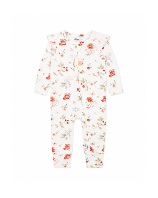 Poppy L/S Zipsuit -Poppy Print