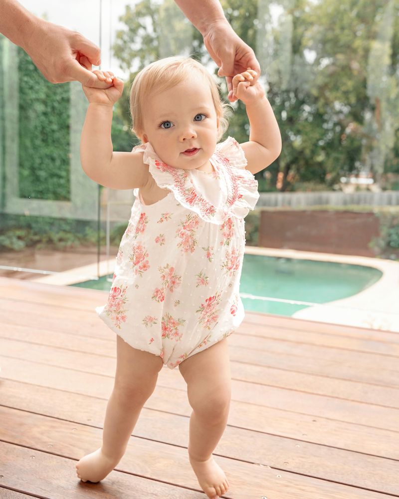 Chelsea Frill Yoke Romper - Chelsea Print