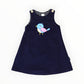 Little Wren Appliqued Cord Dress - Navy