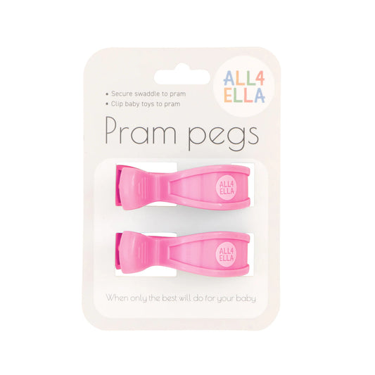 Pram Pegs 2Pk - Pastel Pink