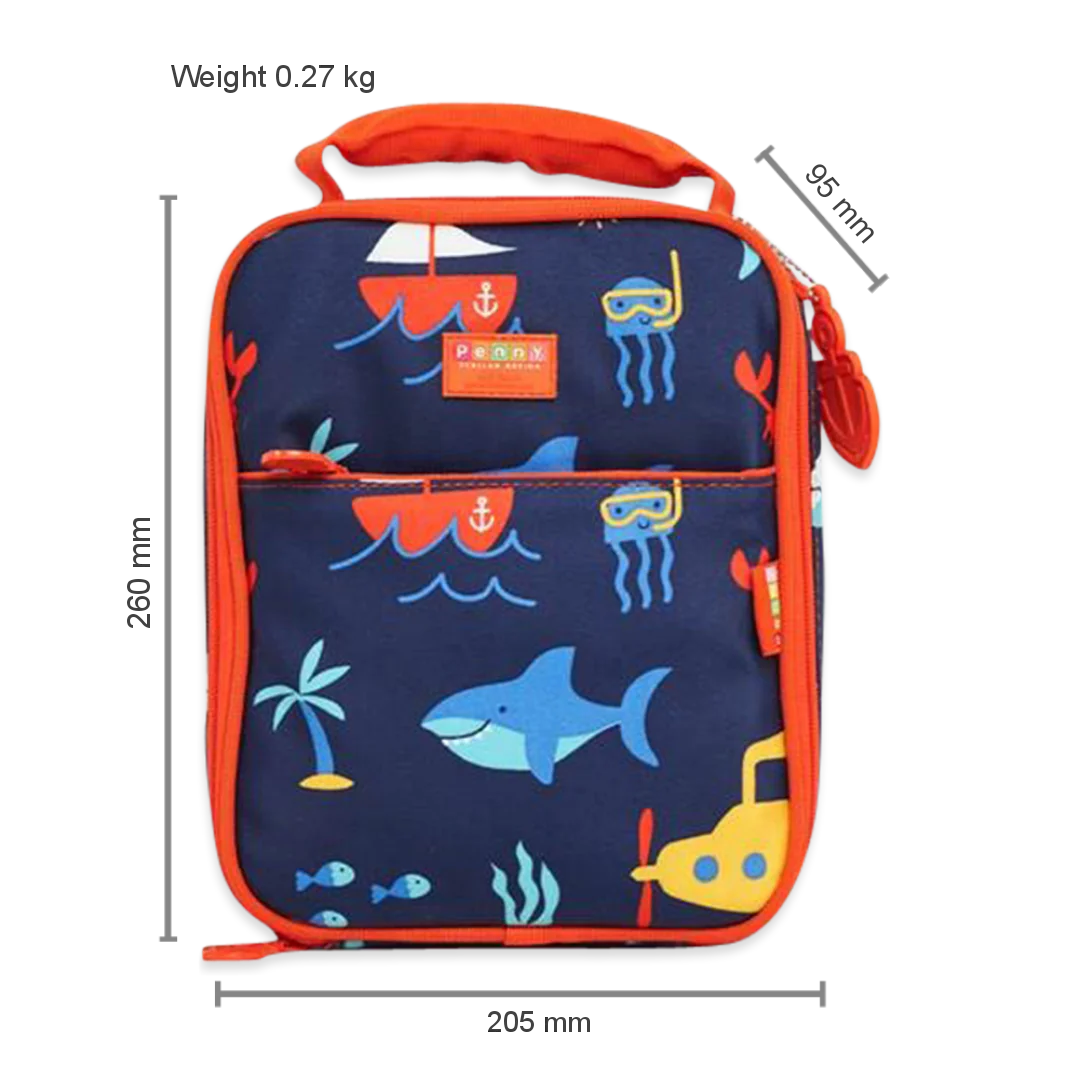 Large Insulated Lunch Bag  - Anchors Away